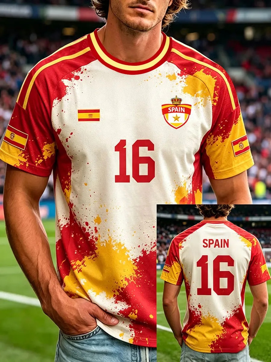 Street Fashion In Spain - Maglietta da Calcio Spagna per Tifosi,