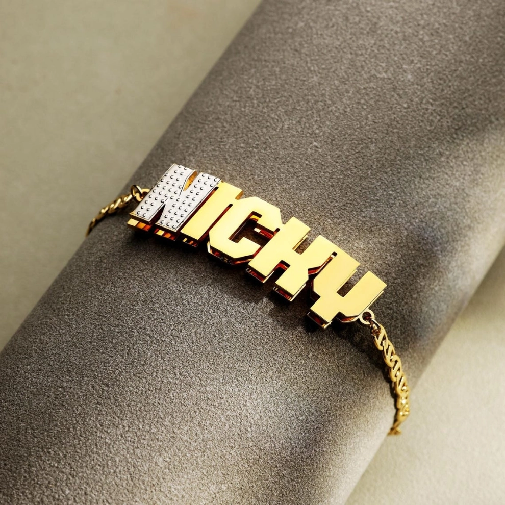 Street Fashion Name - Zciti Nome personalizzato Uomo Braccialetti a