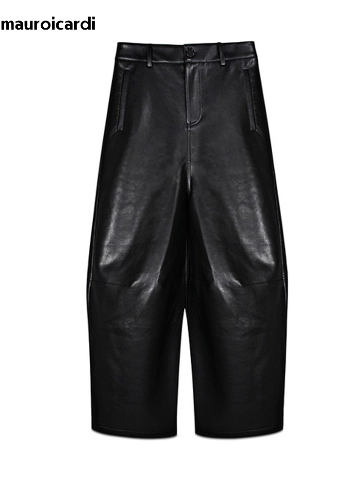 Street Fashion Baggy - Pantaloni Larghi in Pelle PU Nera