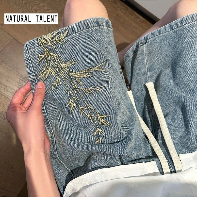 Street Fashion Plus Size - Pantaloncini Capri da Uomo in Denim