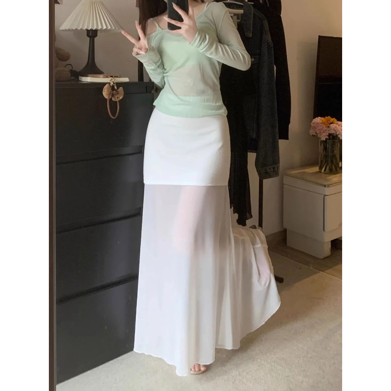 Street Fashion China Beautiful Girls - Elegante Gonna Bianca da Donna in