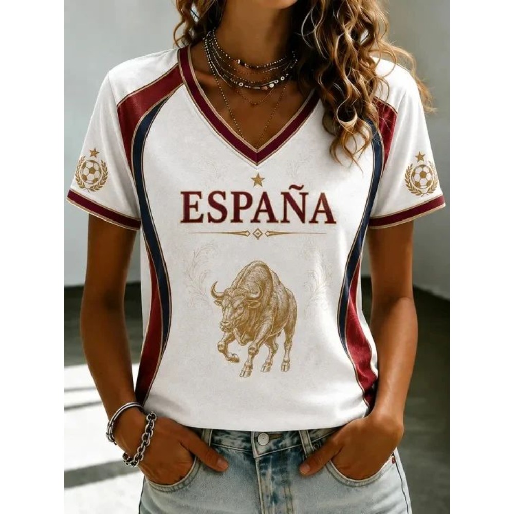 Street Fashion In Spain - Maglietta da tifoso di calcio Spagna