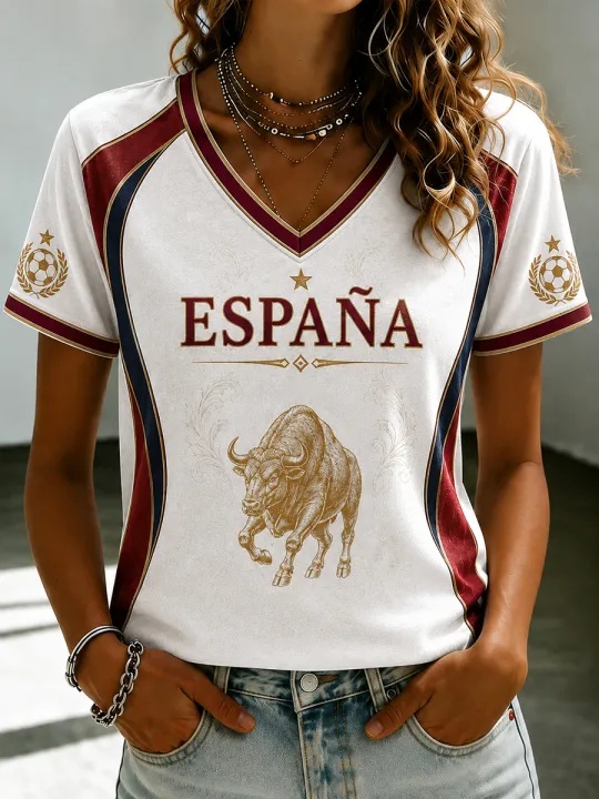 Street Fashion In Spain - Maglietta da Calcio Spagna per Tifosi,