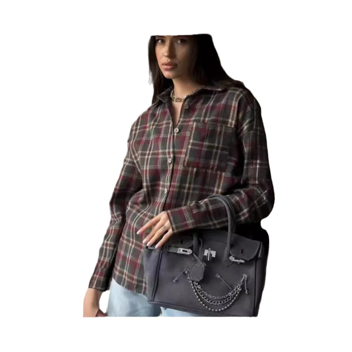 2025 Camicetta da donna scozze - Street Fashion Baggy recensione e prezzo
